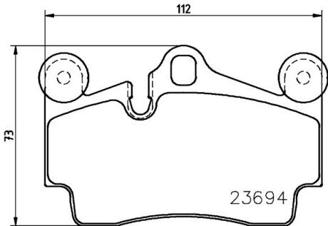 Задні тормозні (гальмівні) колодки hella 8DB 355 018-711 на Porsche Cayenne