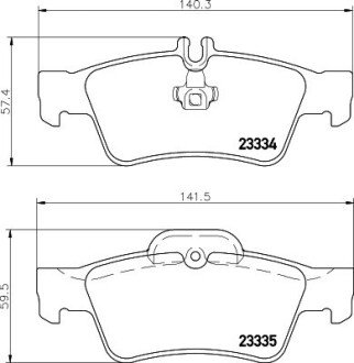 Задні тормозні (гальмівні) колодки hella 8DB355018751