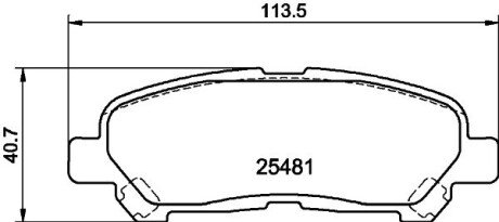 Задние тормозные колодки hella 8DB 355 020-131 на Тойота Хайлендер