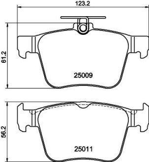 Задні тормозні (гальмівні) колодки hella 8DB355020261 на Ауди Q3