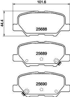 Задние тормозные колодки hella 8DB 355 020-291 на Мазда 3 bm