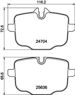 Задні тормозні (гальмівні) колодки hella 8DB355024921