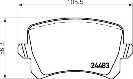 Задні тормозні (гальмівні) колодки hella 8DB355025331 на Ауди Q3