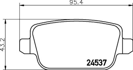 Задні тормозні (гальмівні) колодки hella 8DB355025-351 на Рендж (ленд) ровер Фрилендер 2