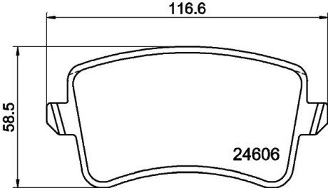 Задние тормозные колодки hella 8DB 355 025-381