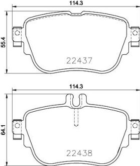 Задні тормозні (гальмівні) колодки hella 8DB355025781 на Мерседес E-Class w238/A238