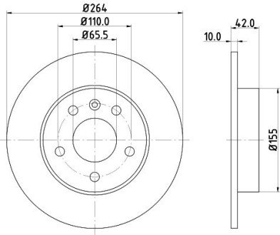 Задний тормозной диск hella 8DD355106-111