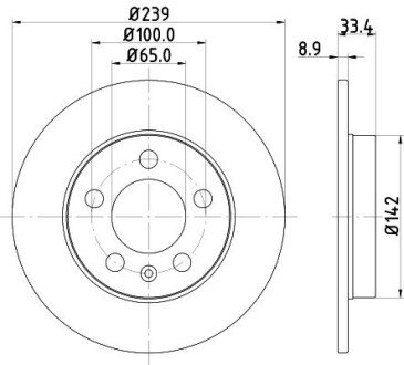 Задній гальмівний (тормозний) диск hella 8DD355107-461 на Фольксваген Бора