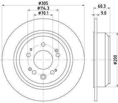 Задний тормозной диск hella 8DD355116-111 на Хонда Аккорд 9