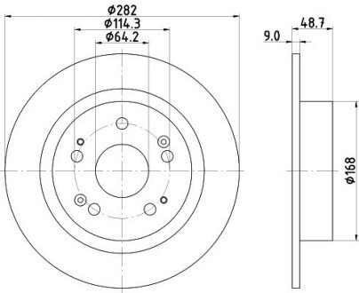 Задний тормозной диск hella 8DD355116-521 на Хонда Аккорд 8