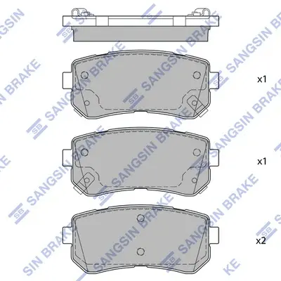 Колодка торм. диск. HYUNDAI SONATA (LF) 14" 14- задн. (пр-во SANGSIN) Hi-Q SP1684 (фото 1)