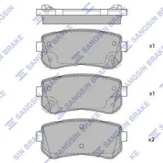Колодка торм. диск. HYUNDAI SONATA (LF) 14" 14- задн. (пр-во SANGSIN) Hi-Q SP1684