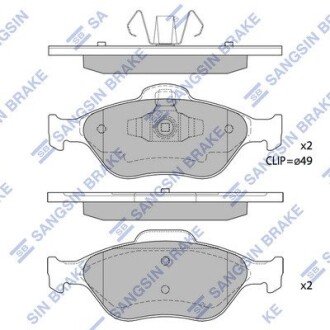 Передние тормозные колодки hi-Q SP1565 на Форд Street KA