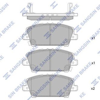 Передні тормозні (гальмівні) колодки hi-Q SP1569 на Хонда Цивик 4д