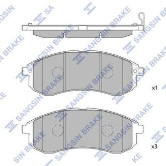 Передні тормозні (гальмівні) колодки hi-Q SP1602 на Митсубиси L200