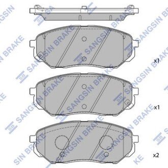 Передні тормозні (гальмівні) колодки hi-Q SP1690 на Киа Соренто прайм