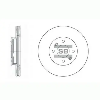Передний тормозной диск hi-q SD2028 Hyundai Солярис