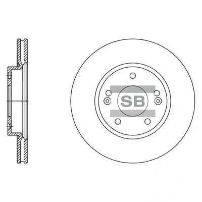Вентильований гальмівний диск Hi-Q SD1135 (фото 1)