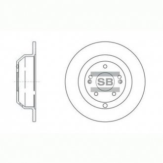 Задній гальмівний (тормозний) диск hi-Q SD1072