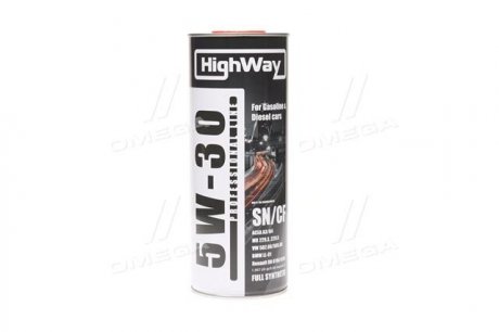 Олива моторн. 5W-30 SN/CF (Каністра 1л) highWay 10116