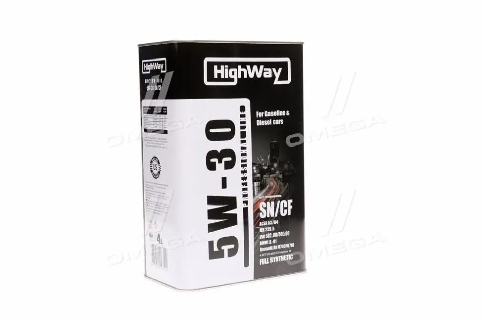 Олива моторн. 5W-30 SN/CF (Канистра 4л) HighWay 10117 (фото 1)