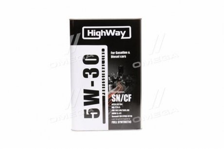 Олива моторн. 5W-30 SN/CF (Канистра 4л) highWay 10117