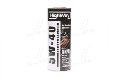 Олива моторн. 5W-40 SN/CF (Каністра 1л) highWay 10027