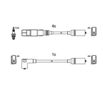 Комплект высоковольтных проводов hitachi 134267