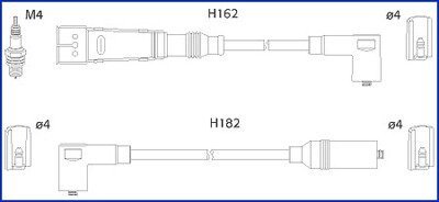 HUCO SEAT дріт запалювання IBIZA,CORDOBA 1.4I 93-. VW Golf III 1,4 hitachi 134785