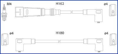 HUCO VW Дроти високої напруги (5шт.) Golf III 1,6, Polo 1,0-1,6 SKODA Felicia 1,6 SEAT hitachi 134711 на Фольксваген Поло хэтчбек