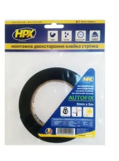 Двух. вспін скотч чорн 06ммх5м HPX DSA0605