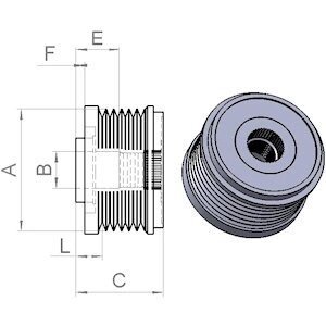 A_Шків генератора ZEN PSA 1.4-2.2HDI 307, 308, 406, 407, Parnter, Expert, Boxer 2000- Valeo hs cargo ""332321"