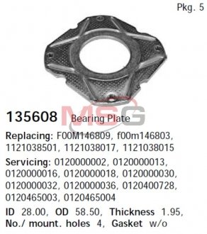 Кришка підшипника металева hs cargo 135608