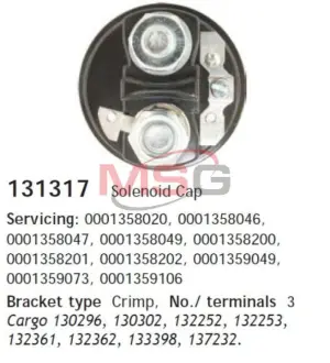 Крышка втягивающего BOSCH HS Cargo 131317