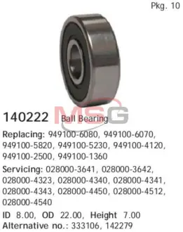 Подшипник 608-2RS-C3 (пр-во CARGO) HS cargo 140222