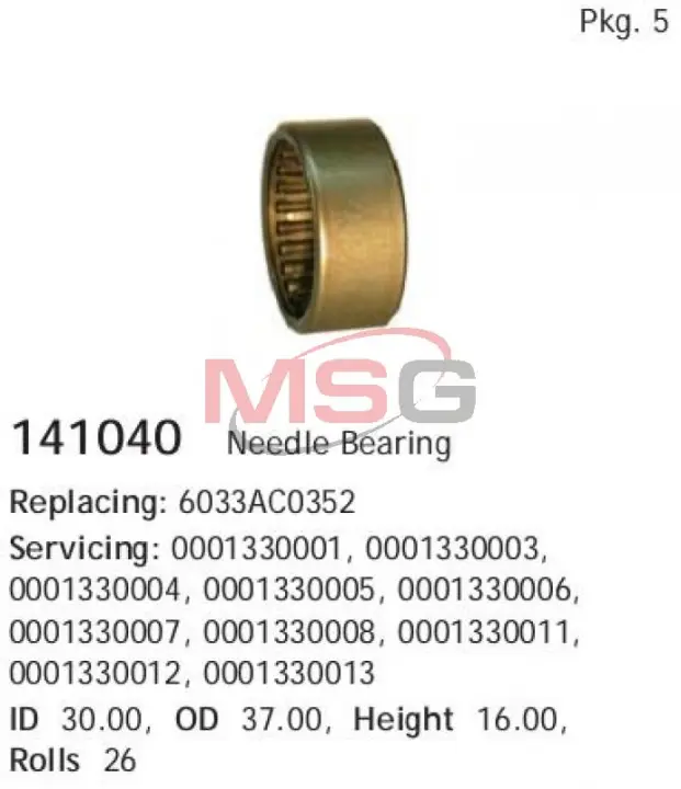 Подшипник игольчатый HS cargo 141040