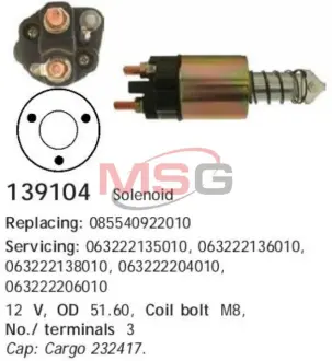 Реле втягуюче HS Cargo 139104