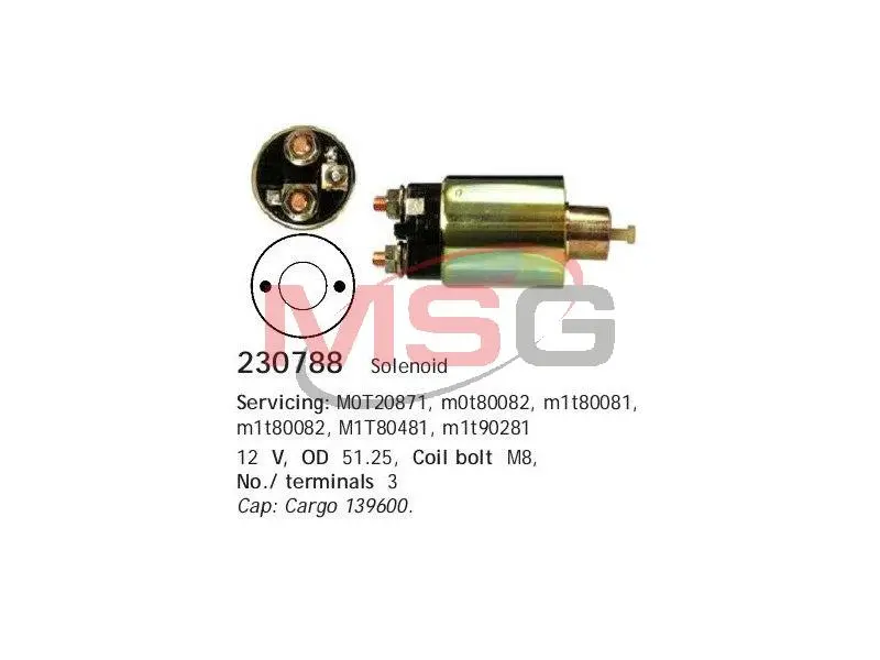 Реле втягуюче стартера HS cargo 230788