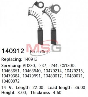 Щітки генератора hs cargo 140912