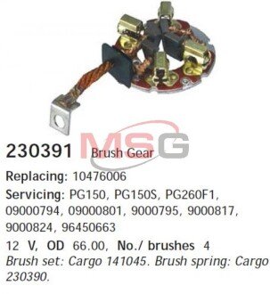 Щіткотримач стартера hs cargo 230391 на Ауди A1