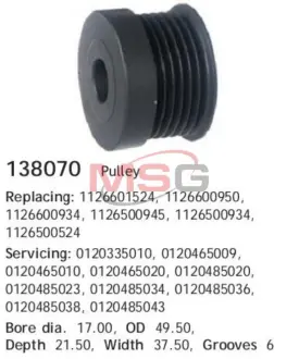 Шків ременя генератора HS Cargo 138070
