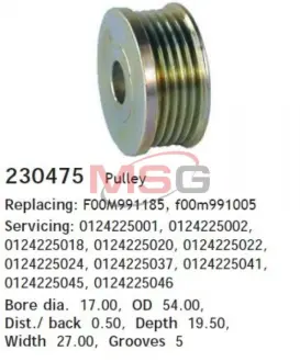Шків ременя генератора HS Cargo 230475