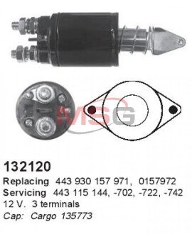 Втягивающее реле стартера hs cargo 132120 на Рено Клио 3