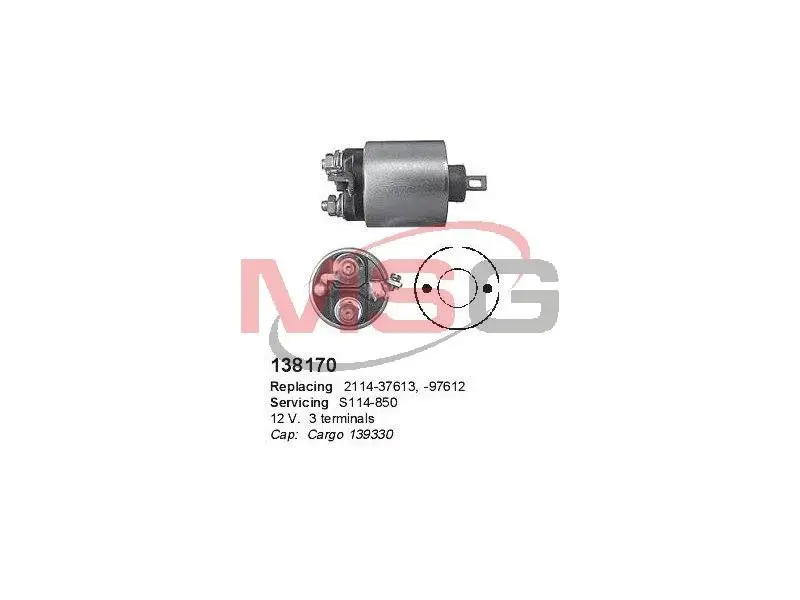 Втягуюче реле CARGO HS cargo 138170