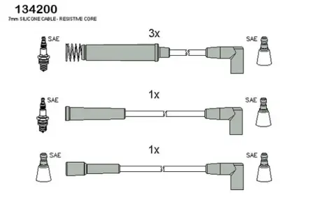 Дроти високого напруги DAEWOO 1,5/2,0: Espero, Nexia HUCO 134200