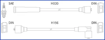 DAEWOO К-кт високовольтних проводІв Matiz,Tico HUCO 134227