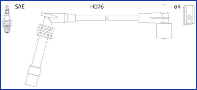 OPEL К-кт високовольтних проводІв Omega B,Vectra B 2.0 94- HUCO 134251