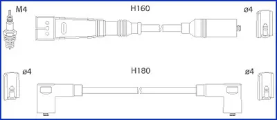 VW К-кт високовольтних проводІв Golf,Passat,Caddy,Seat HUCO 134705