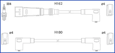 VW Дроти високої напруги (5шт.) Golf III 1,6, Polo 1,0-1,6 SKODA Felicia 1,6 SEAT HUCO 134711