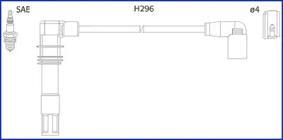 VW К-кт высоковольтных проводов Golf IV,Caddy,Polo,Skoda,Seat 1.4/1.6 HUCO 134797 (фото 1)